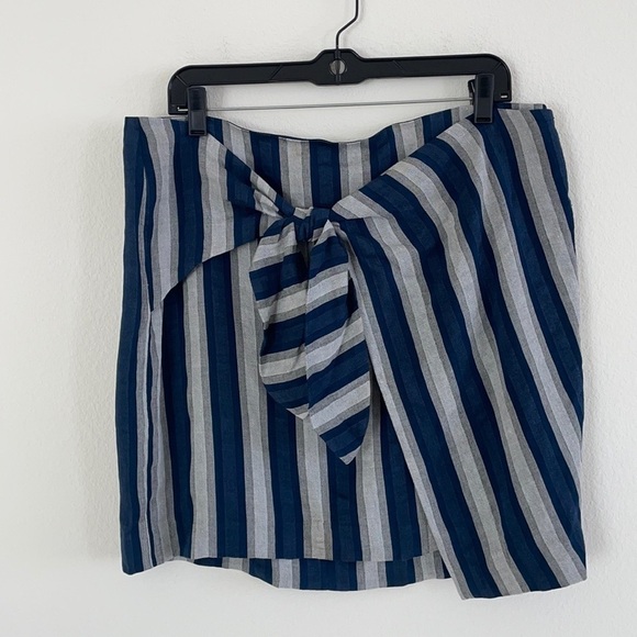 Madewell Striped Wrap Tie Mini Skirt - Picture 3 of 11